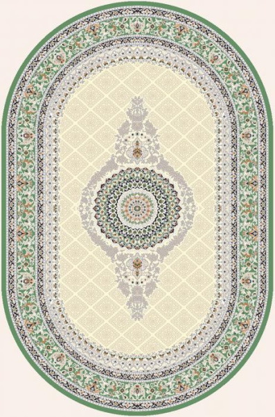 Ковер Amira Овал 4836A D.Blue-L.Grey (зелёный)