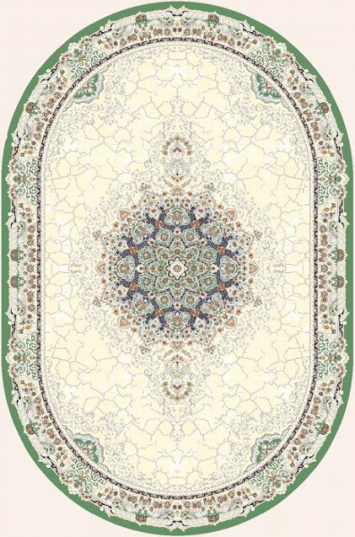Ковер Amira Овал 4922A D.Blue-L.Grey (зелёный)
