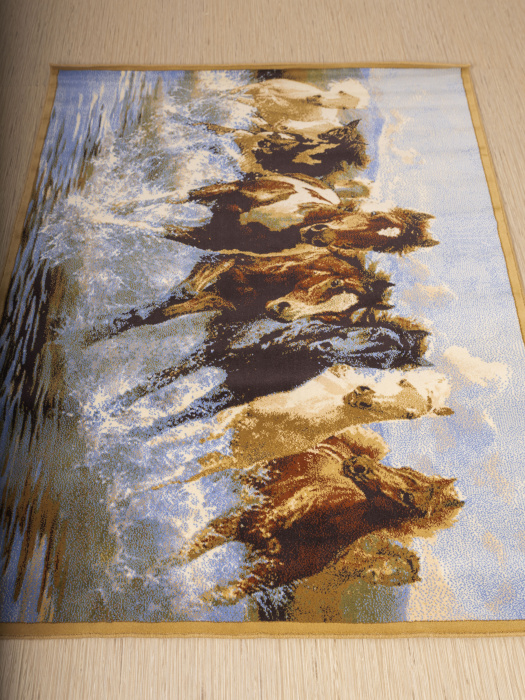 Ковер Hunnu  сувенирный 6S910 82 бегущие лошади