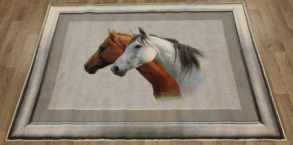 Ковер Hunnu  сувенирный 6S1186 82 лошади головы