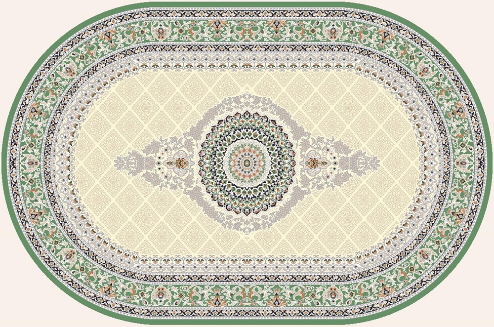 Ковер Amira Овал 4836A D.Blue-L.Grey (зелёный)