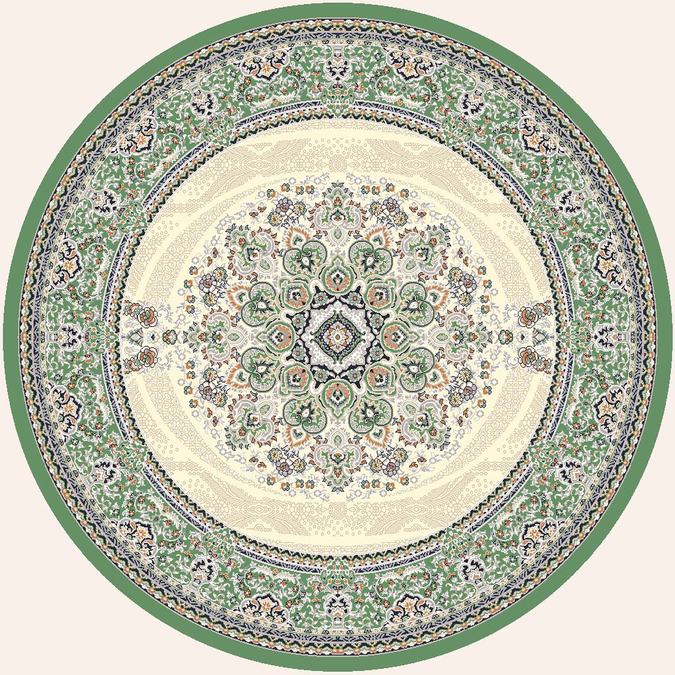 Ковер Amira Круг 4923A D.Blue-L.Grey (зелёный)