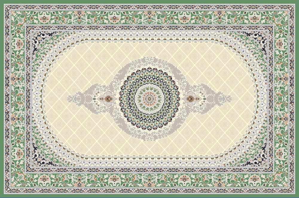 Ковер Amira 4836A D.Blue-L.Grey (зелёный)