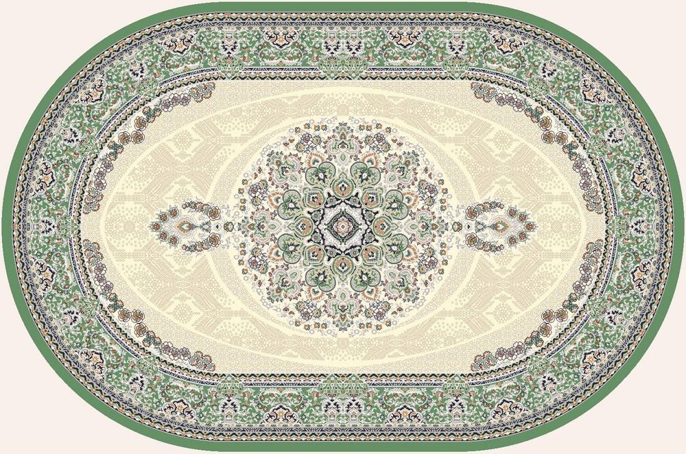 Ковер Amira Овал 4923A D.Blue-L.Grey (зелёный)