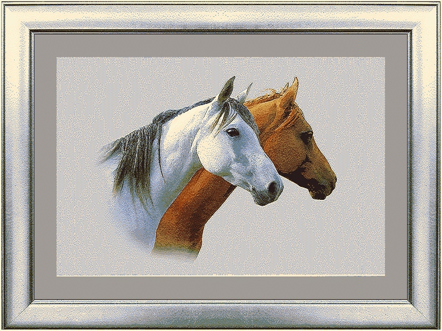 Ковер Hunnu  сувенирный 6S1186 82 лошади головы