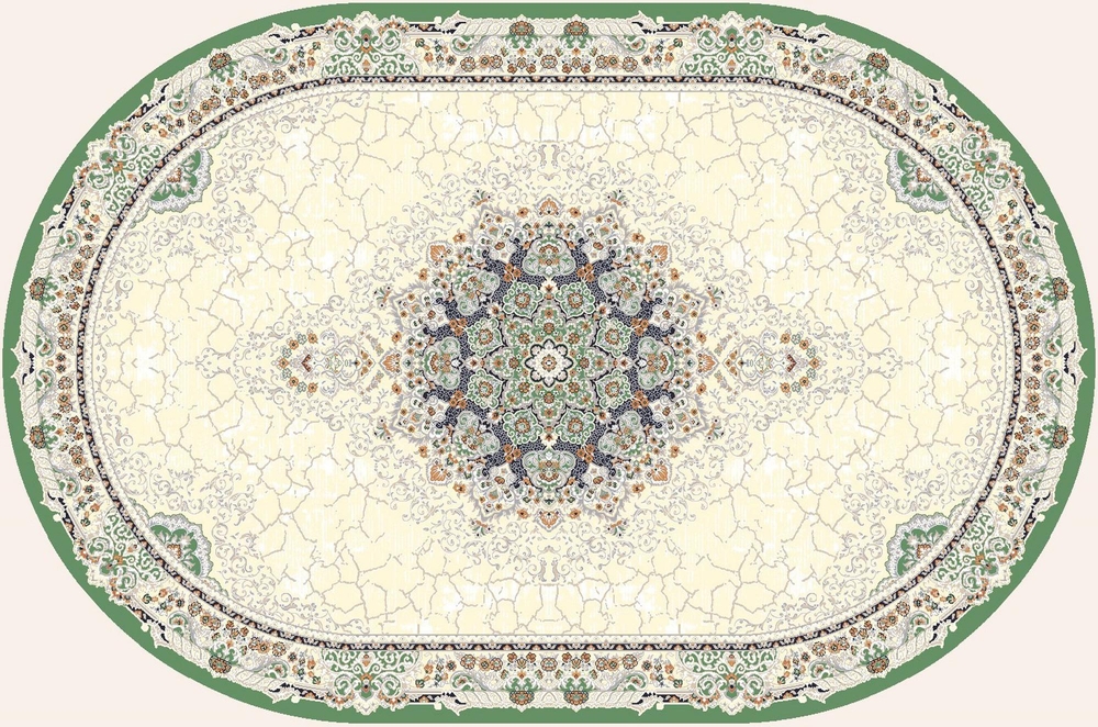 Ковер Amira Овал 4922A D.Blue-L.Grey (зелёный)