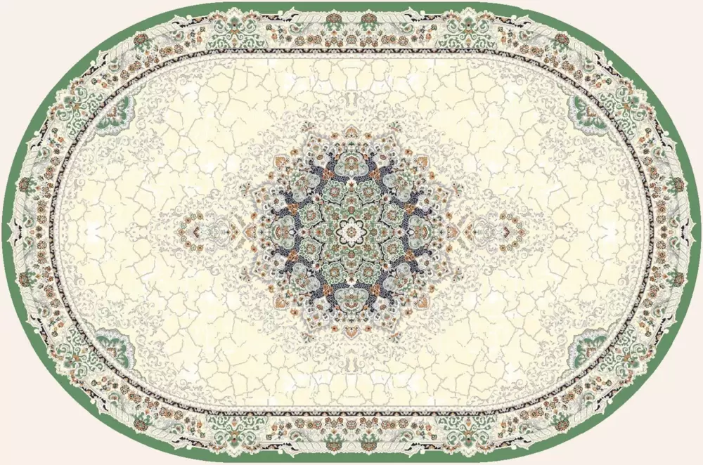 Ковер Amira Овал 4922A D.Blue-L.Grey (зелёный)