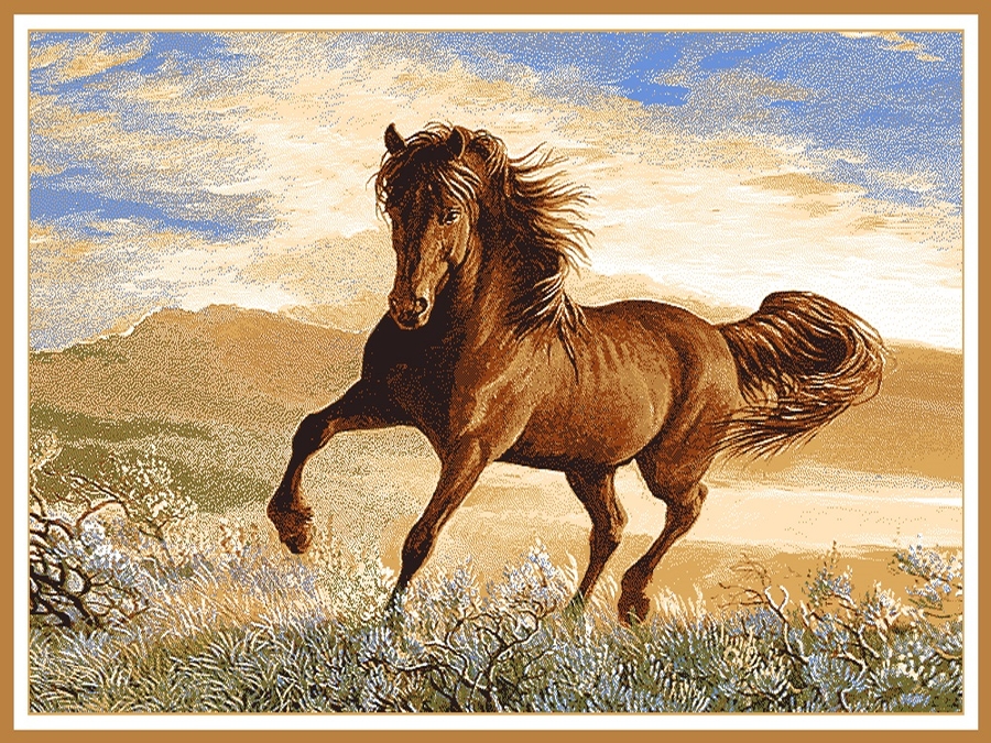 Ковер Hunnu  сувенирный 6S1137 122 скакун