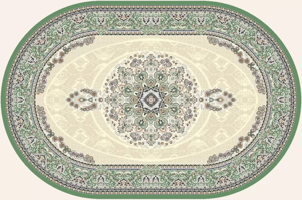 Ковер Amira Овал 4923A D.Blue-L.Grey (зелёный)