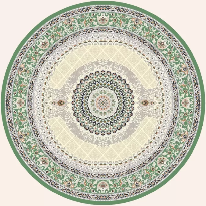 Ковер Amira Круг 4836A D.Blue-L.Grey (зелёный)
