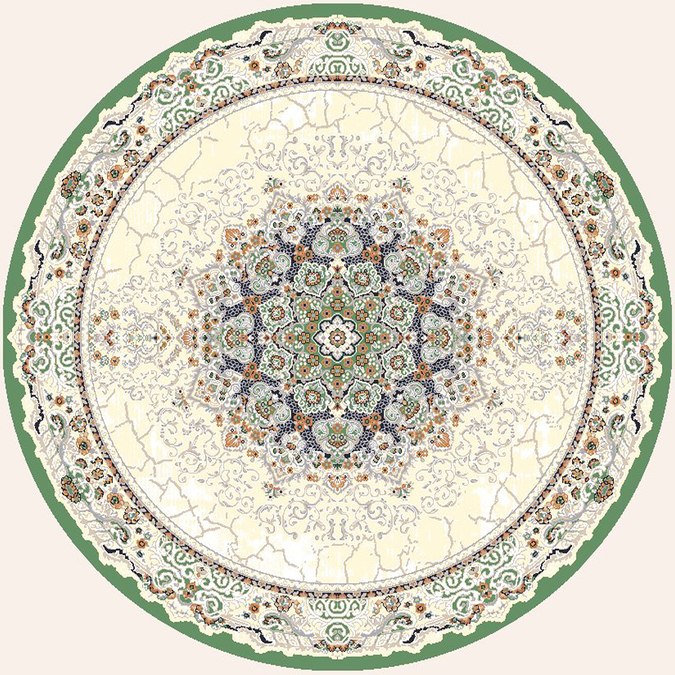 Ковер Amira Круг 4922A D.Blue-L.Grey (зелёный)